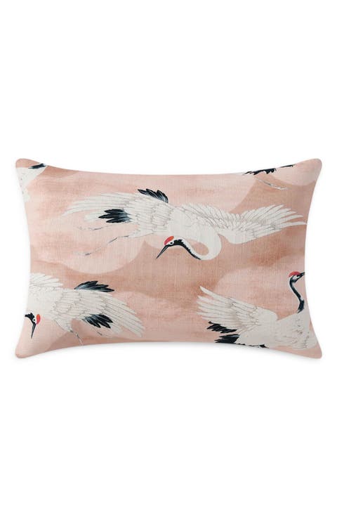 Small Crane In The Clouds Accent Pillow
