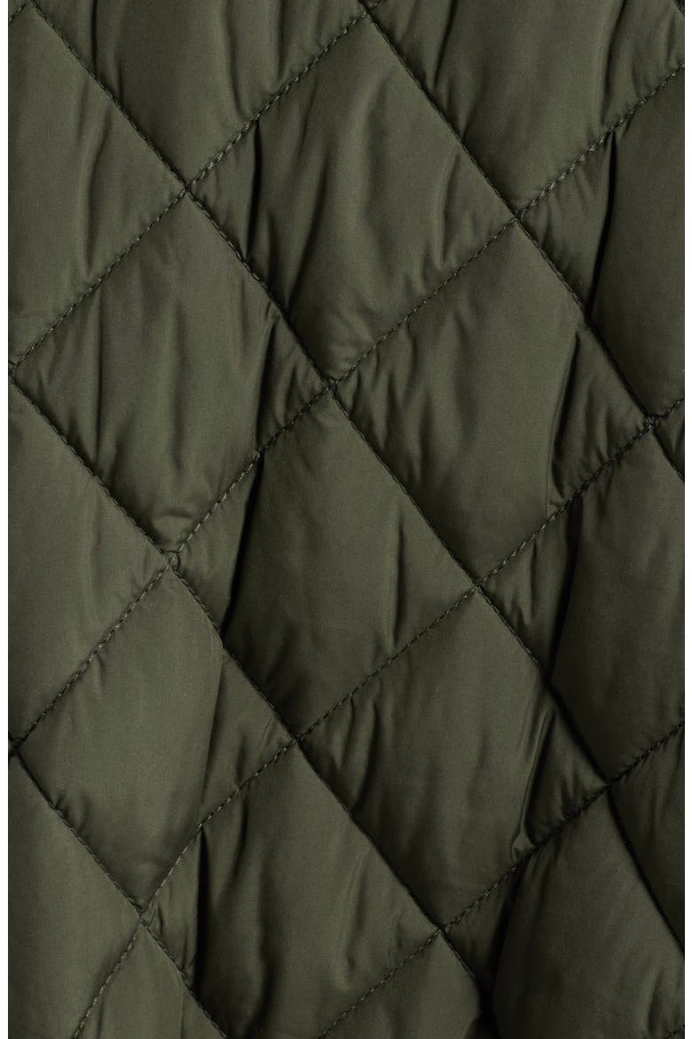 Diamond Quilted Hooded Puffer Coat, Alternate, color, OLIVE