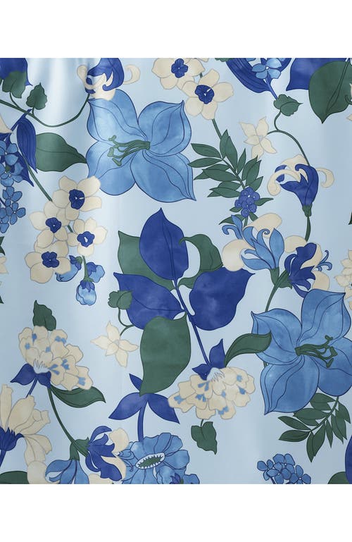 Lands' End 400 Thread Count Premium Supima Cotton No Iron Sateen Duvet Bed Cover In Serene Blue Lilies