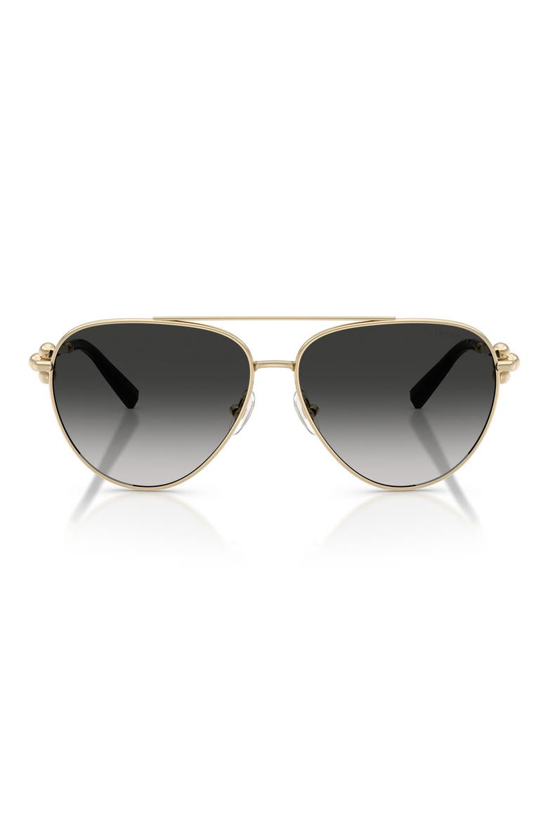 59mm Gradient Pilot Sunglasses, Main, color, PALE GOLD/ GREY GRADIENT