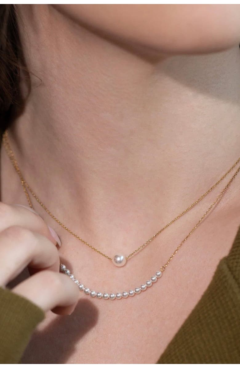 Bearfruit Jewelry Sterling Silver 18k Gold Plated Rosalie Pearl Necklace Trendy Piece, Alternate, color, Gold