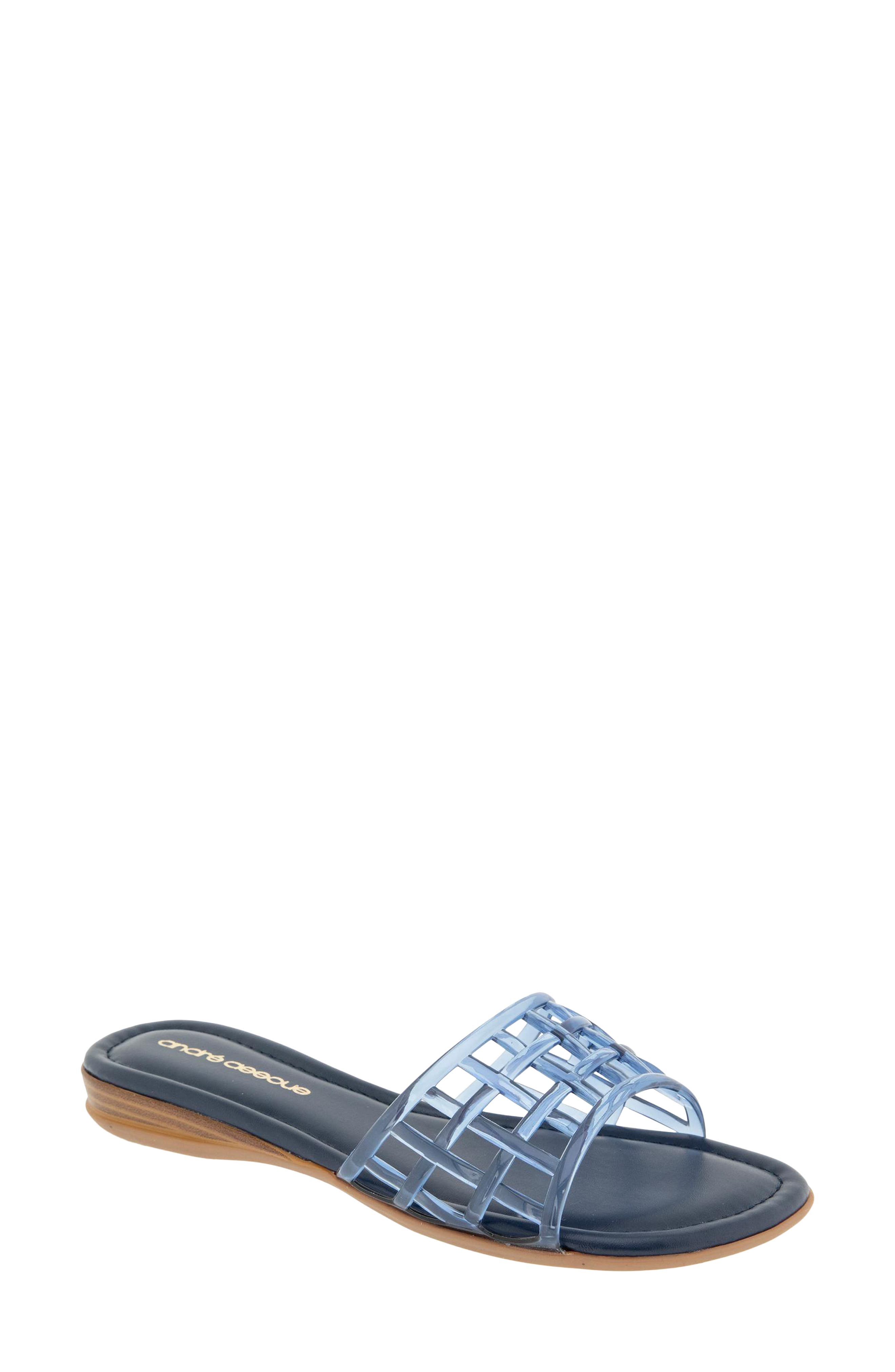 André Assous Nabil Jelly Slide Sandal, Main, color, Navy