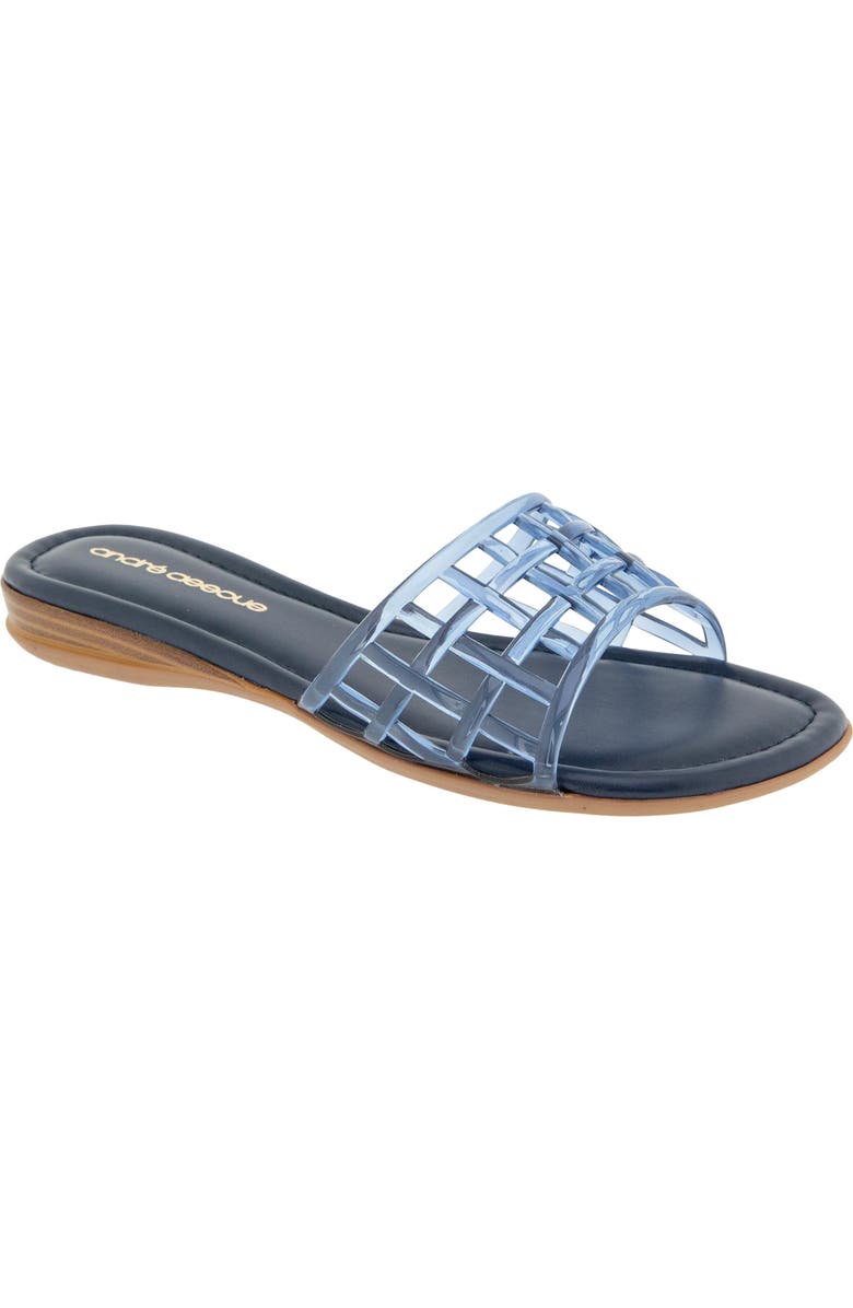 André Assous Nabil Jelly Slide Sandal, Main, color, Navy