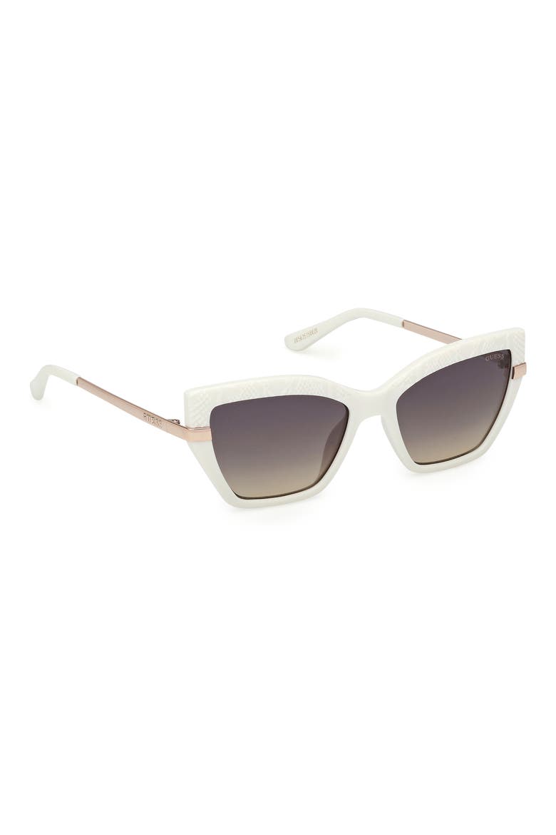 Rectangular Sunglasses, Alternate, color, WHITE / GRADIENT SMOKE