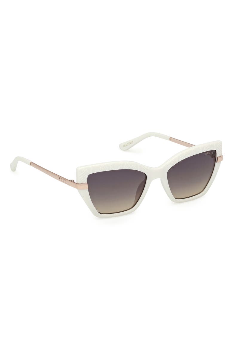 GUESS Rectangular Sunglasses, Alternate, color, White / Gradient Smoke