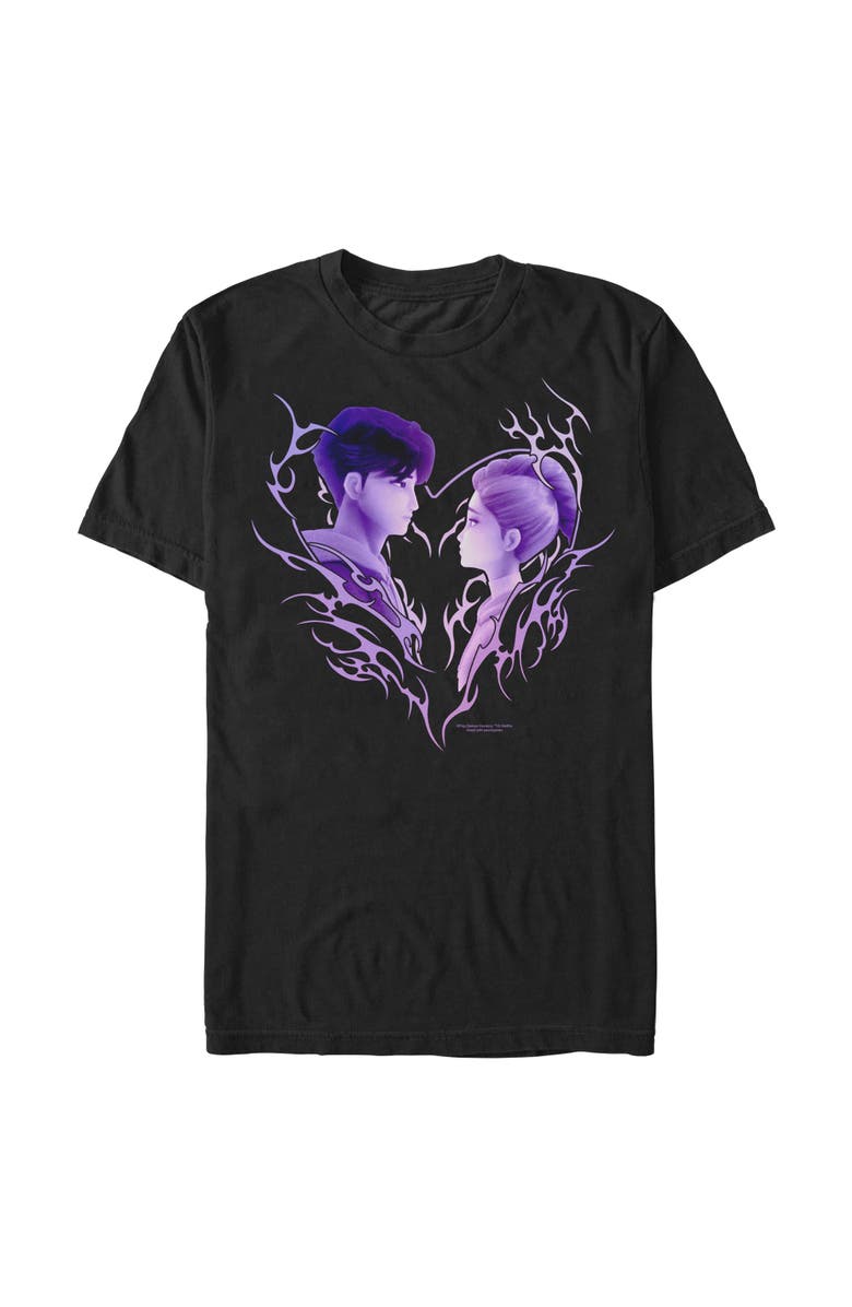 KPop Demon Hunters Men's KPop Demon Hunters Jinu and Rumi Love Graphic T-Shirt, Main, color, Black