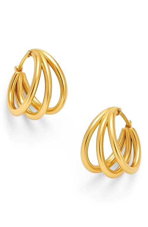 Gabi Rielle Triple Cage Hoop Earrings In Gold