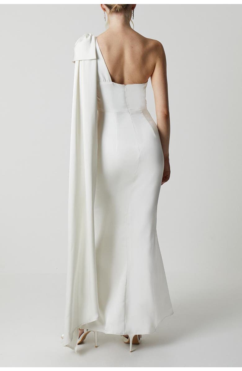 Coast One Shoulder Satin Wedding Dress, Alternate, color, Ivory