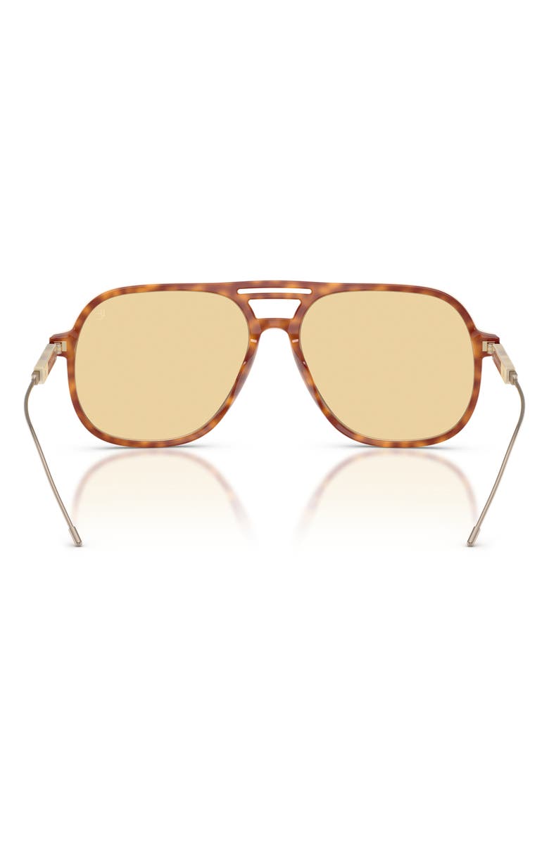 Brunello Cucinelli 57mm Pillow Sunglasses, Alternate, color, Blonde Havana/ Yellow