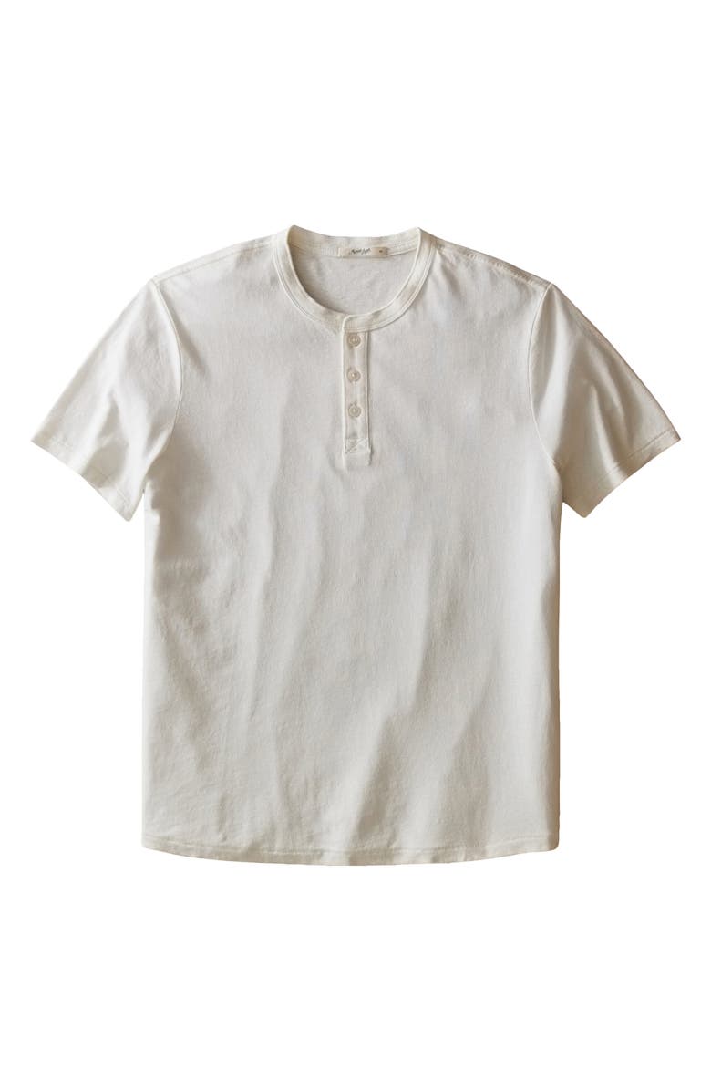 Marine Layer Short Sleeve Hemp & Cotton Henley, Alternate, color, White