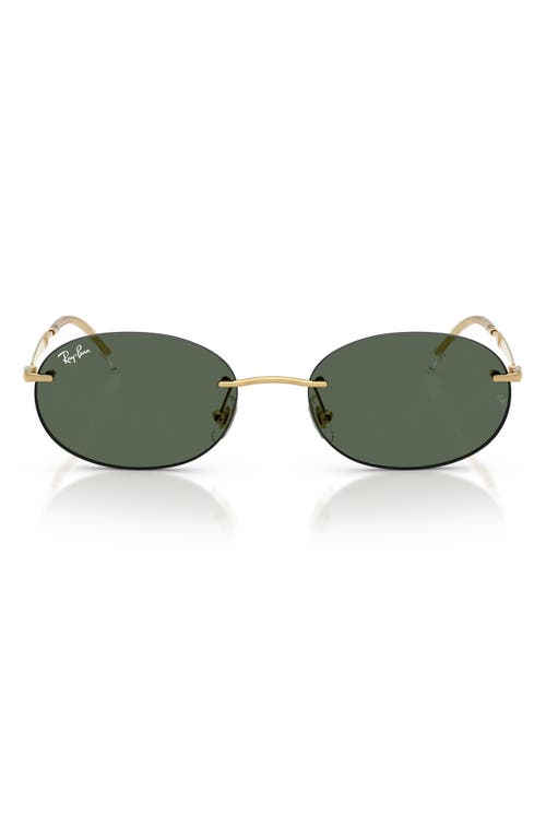 Ray Ban Ray-ban 54mm Rimless Oval Sunglasses In Green