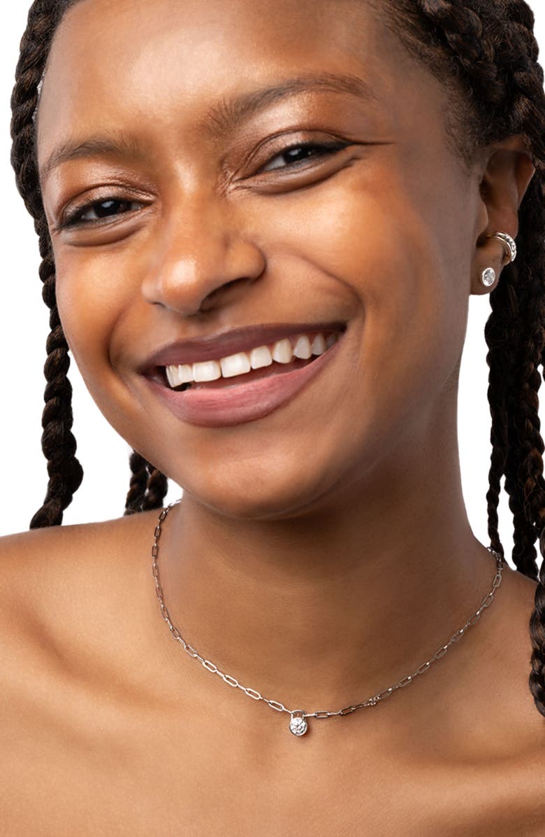 Seed2Stone Muse Bezel Necklace, Alternate, color, Silver