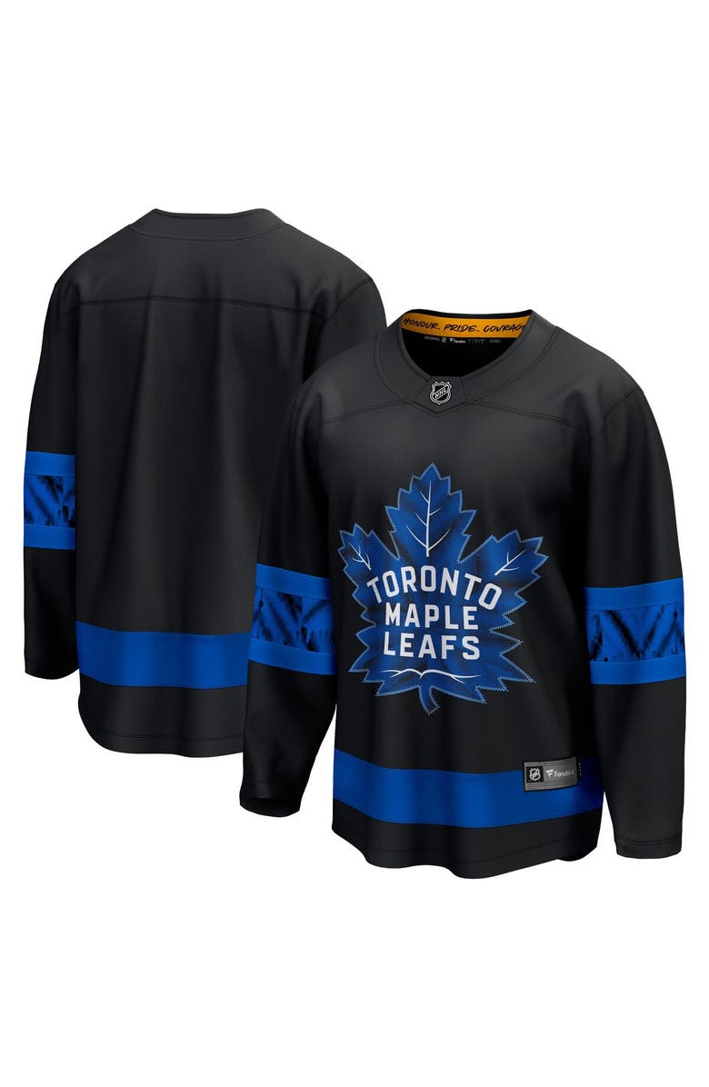 FANATICS Men's Fanatics Branded Black Toronto Maple Leafs Alternate Premier Breakaway Reversible Blank Jersey, Alternate, color, 