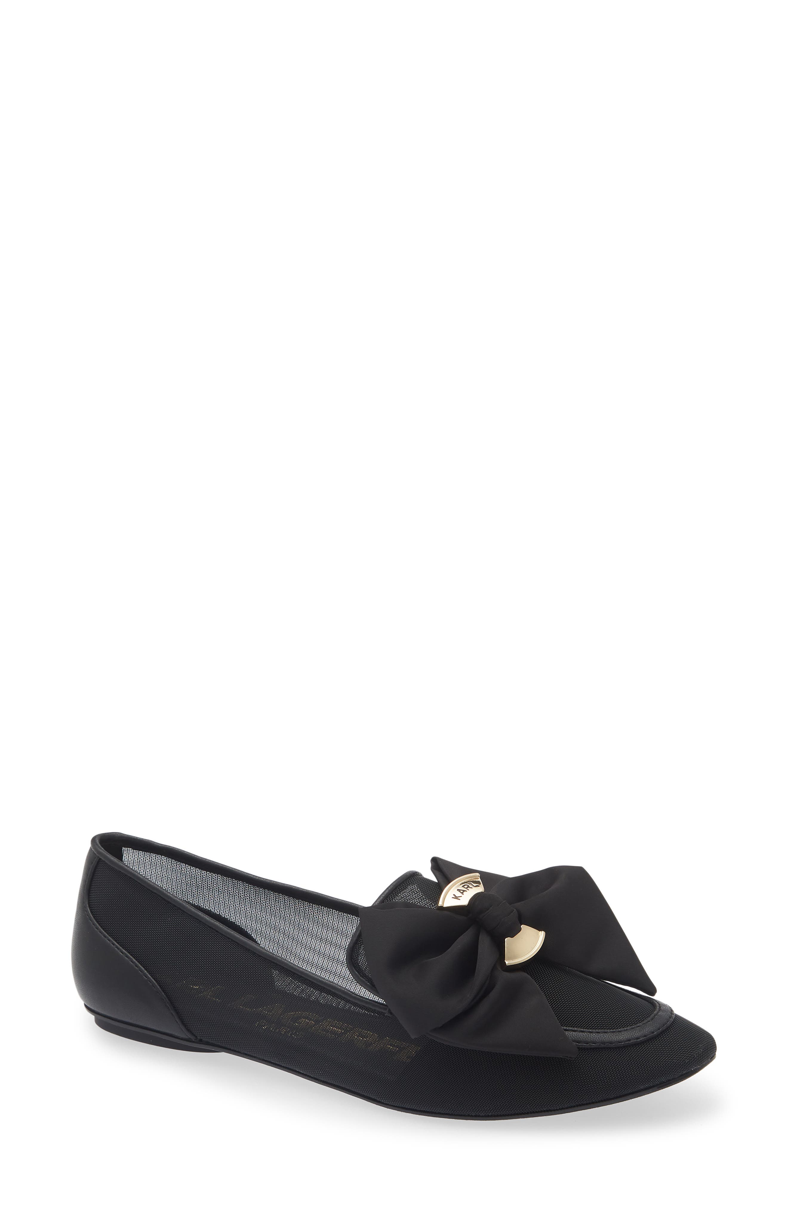 KARL LAGERFELD PARIS Velicity Bow Loafer, Main, color, Black
