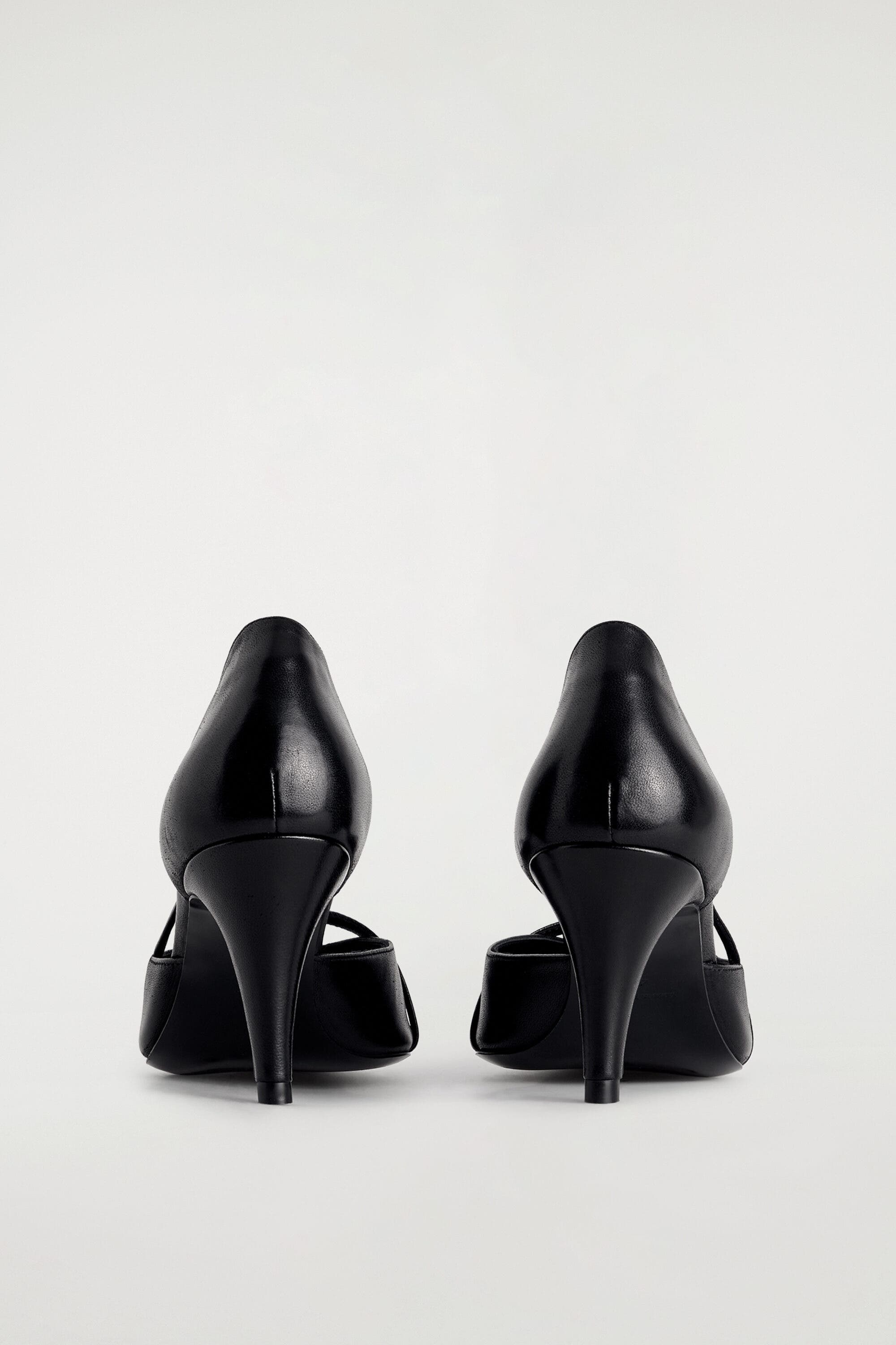 COS Strap-detail Leather Pumps, Alternate, color, Black
