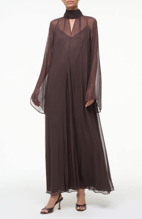 Esther Long Sleeve Chiffon Maxi Dress