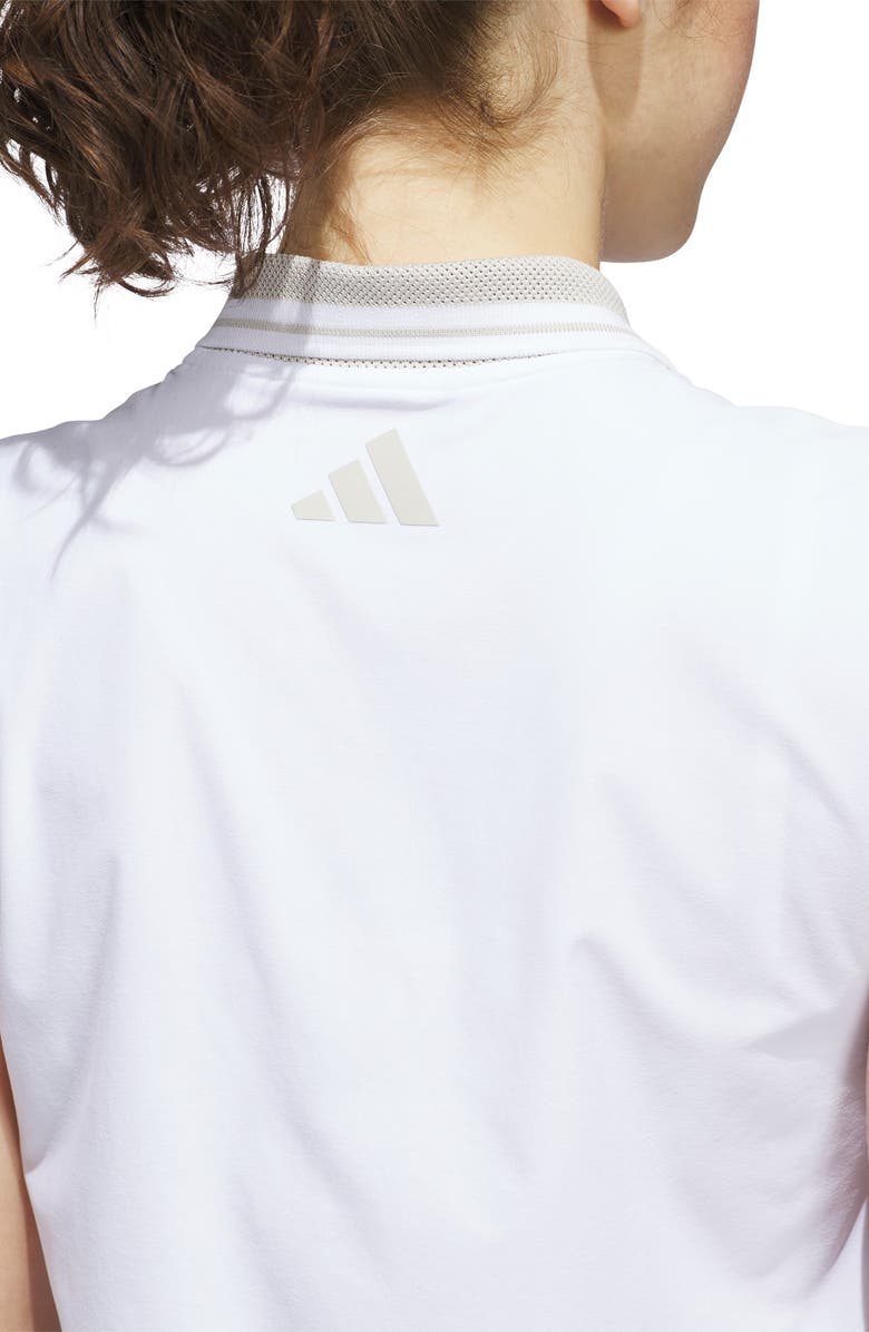 adidas Performance Sleeveless Polo, Alternate, color, White/ Beige