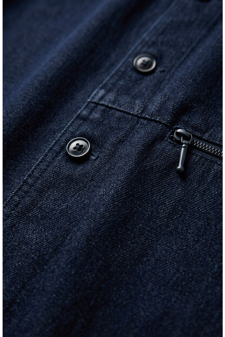 Collarless Button Front Utility Pocket Jacket, Alternate, color, Navy