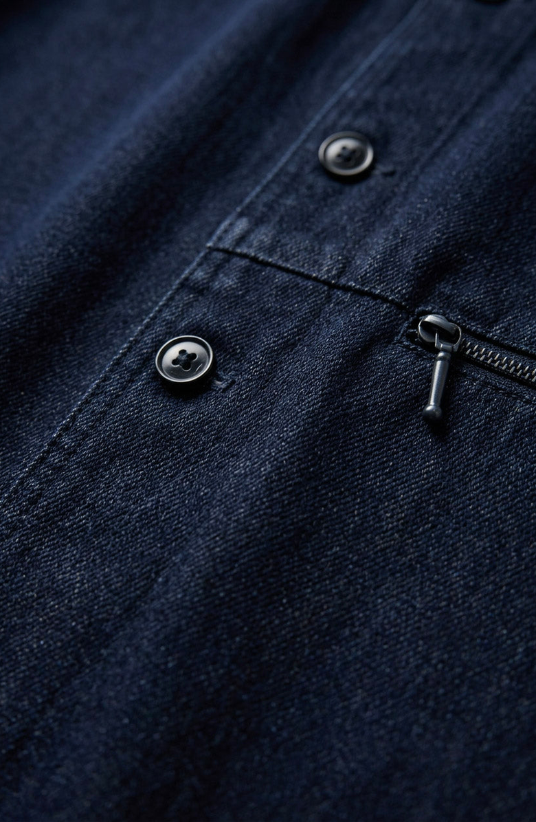 Modenaire Collarless Button Front Utility Pocket Jacket, Alternate, color, Navy