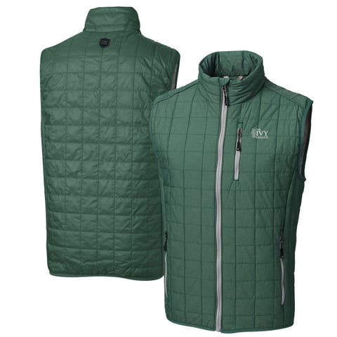 Men's Cutter & Buck  Hunter Green Ivy League Rainier PrimaLoft Eco Insulated Full-Zip Puffer Vest