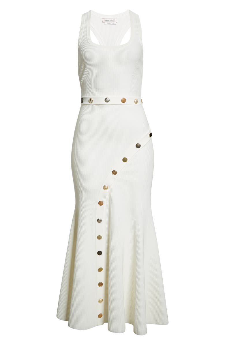 McQueen Alexander McQueen Sleeveless Ottoman Knit Midi Dress, Alternate, color, 