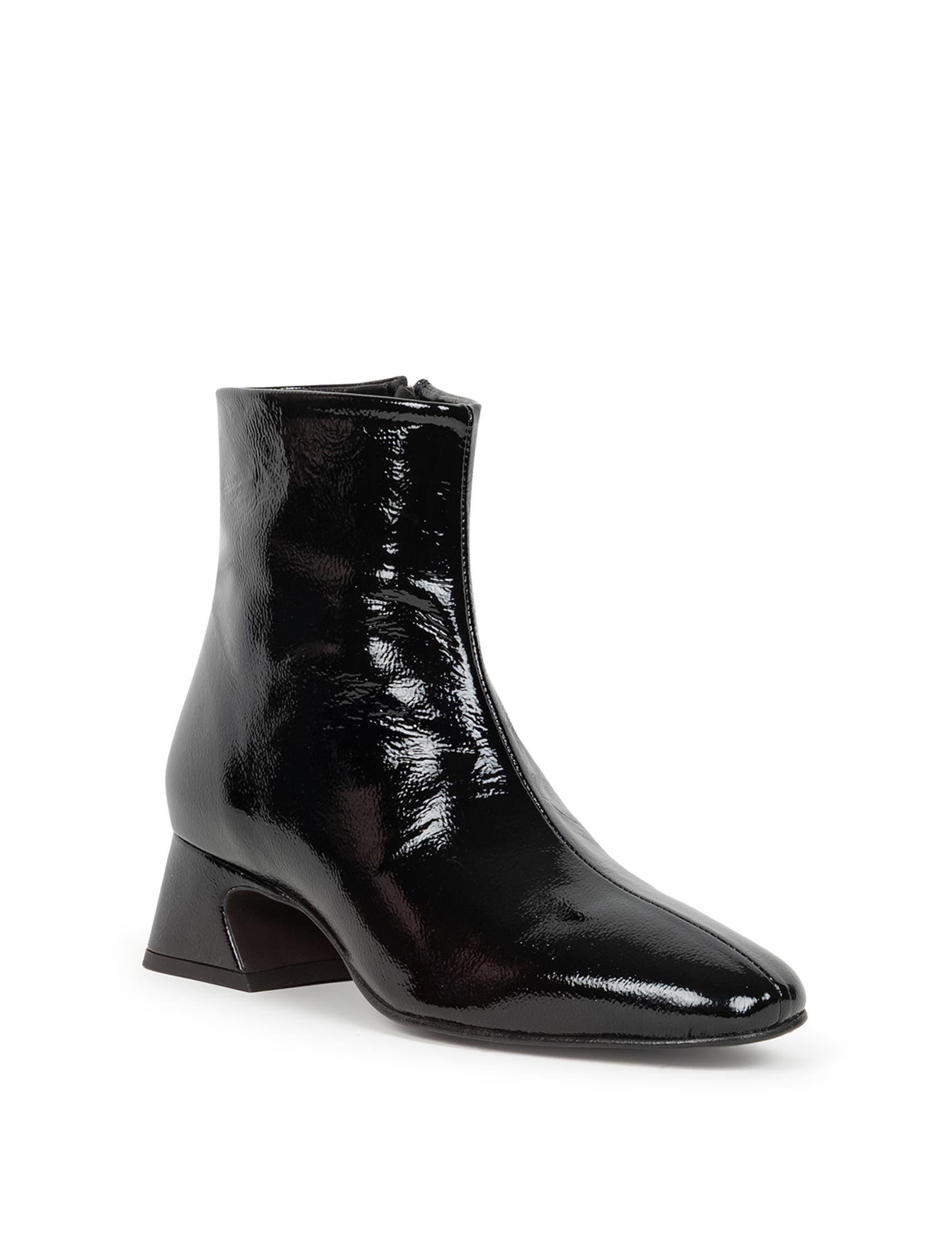 Eline Flat Ankle Boots, Alternate, color, Vinyl Black
