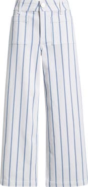 CITY BLUES Stripe Crop Wide Leg Pants