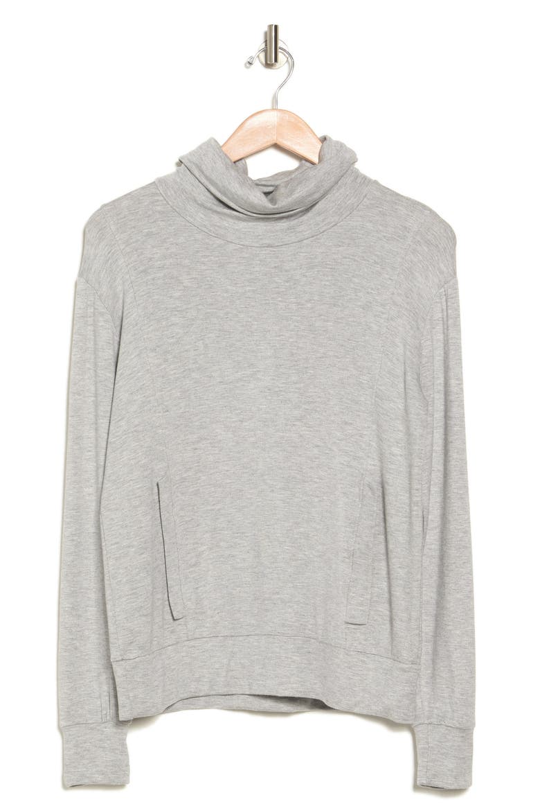 Turtleneck Banded Sweater, Alternate, color, CHARCOAL PRINT 1