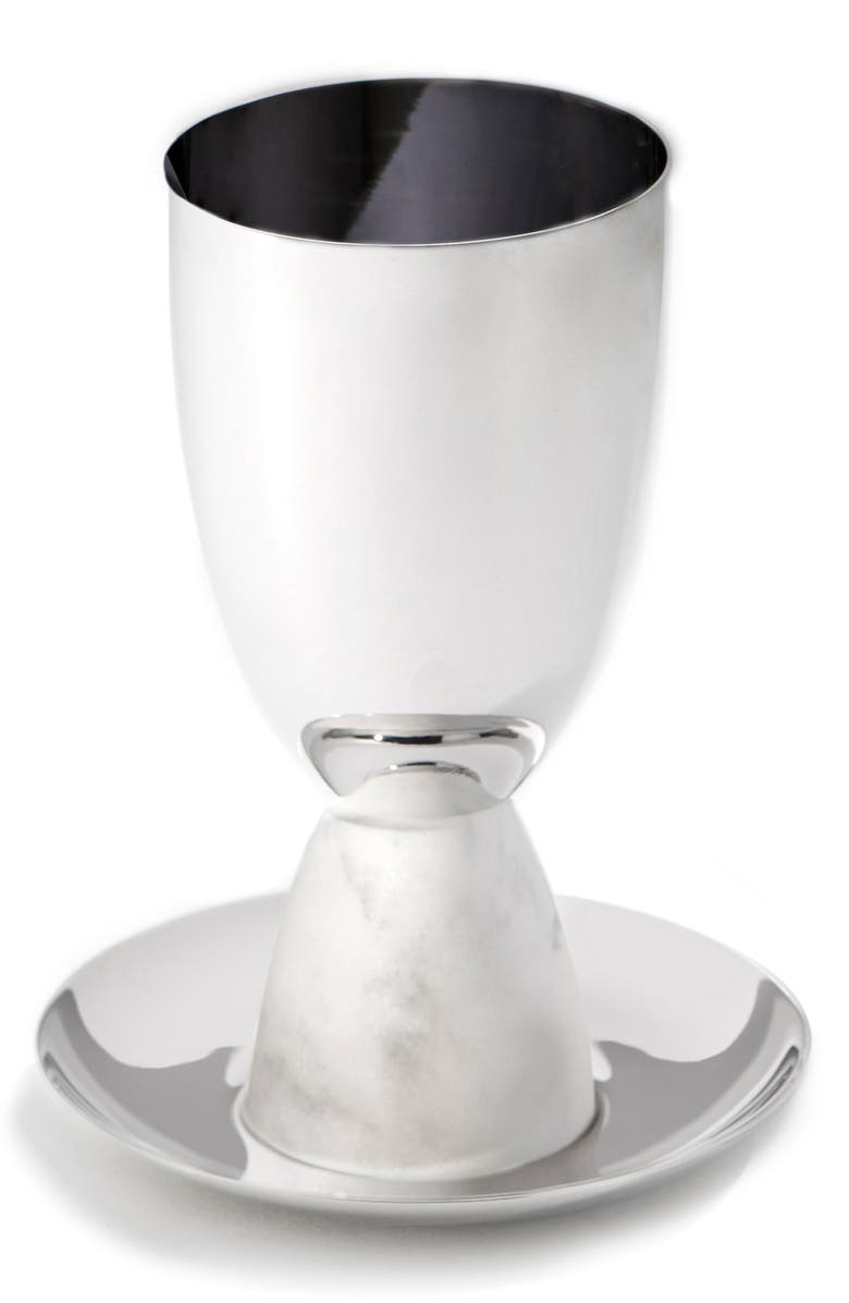 ANNA New York Coluna Kiddush Cup, Main, color, White And Silver