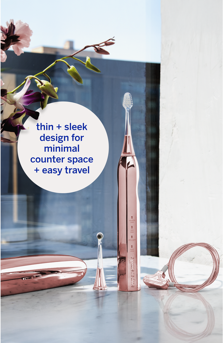 Supersmile Zina45 Sonic Pulse Toothbrush + travel case, Alternate, color, Chrome Rose