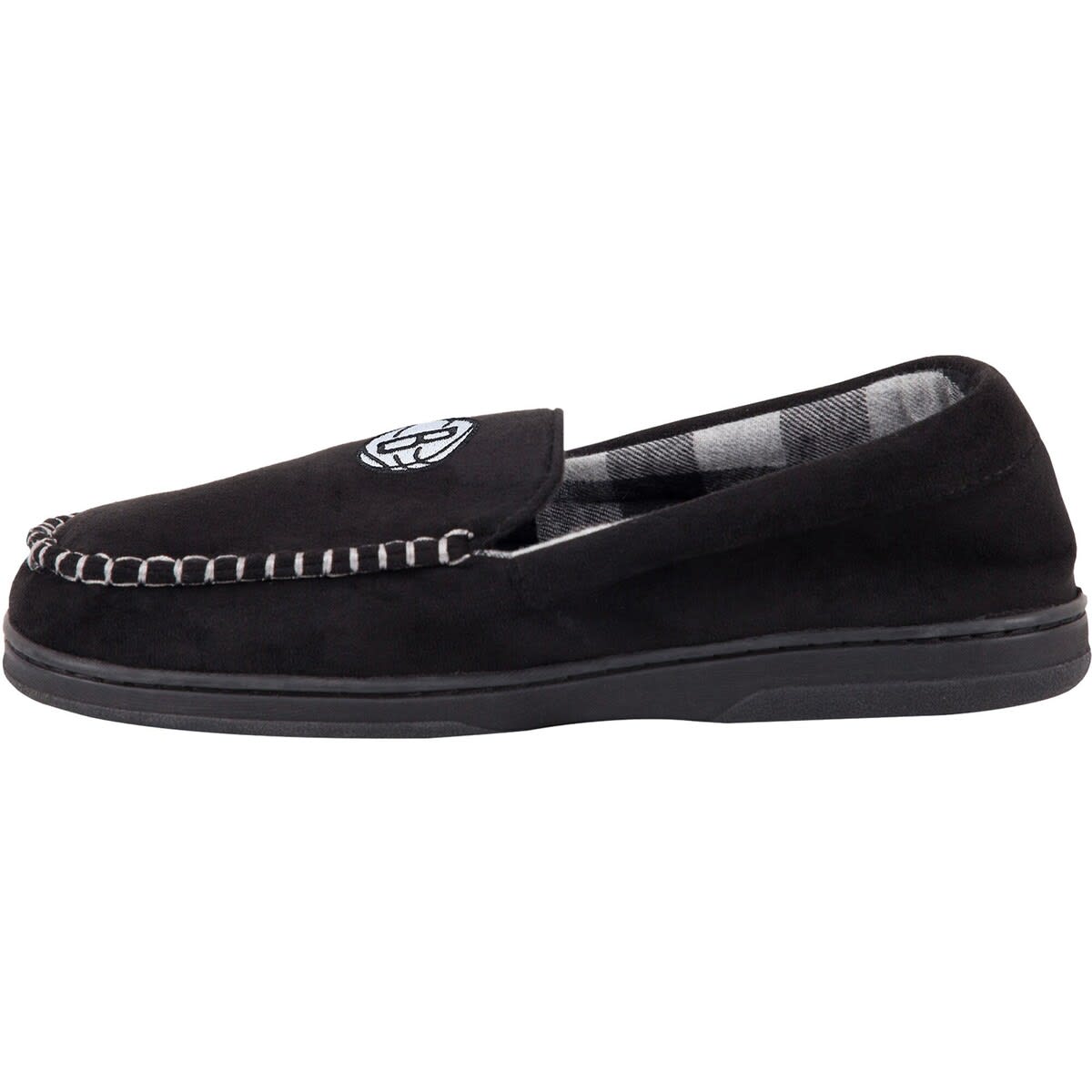 FOCO Men's FOCO Brooklyn Nets Team Logo Flannel Moccasin Slippers, Alternate, color, 