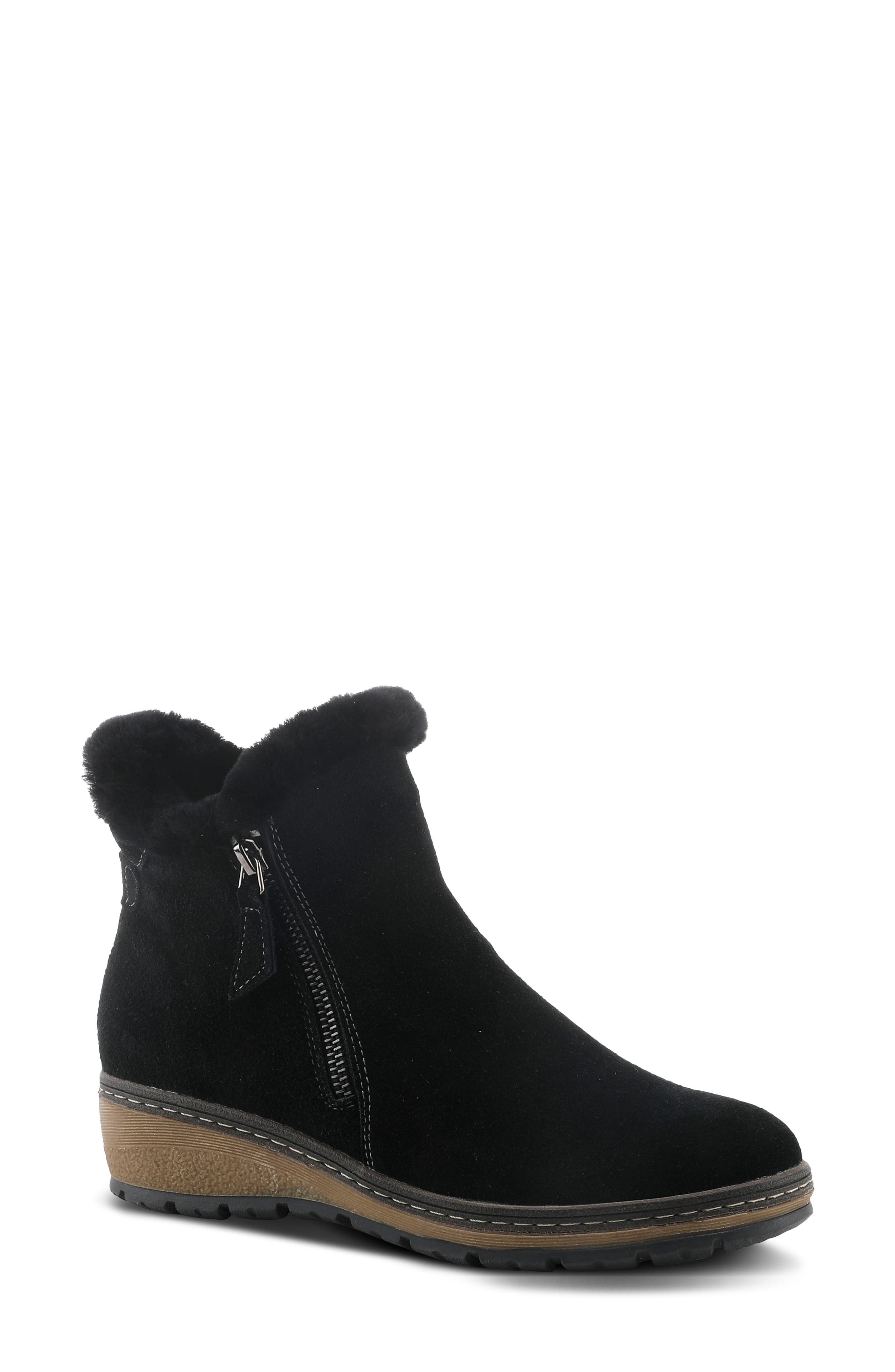 Spring Step Republic Water Resistant Bootie With Faux Fur Trim, Main, color, 