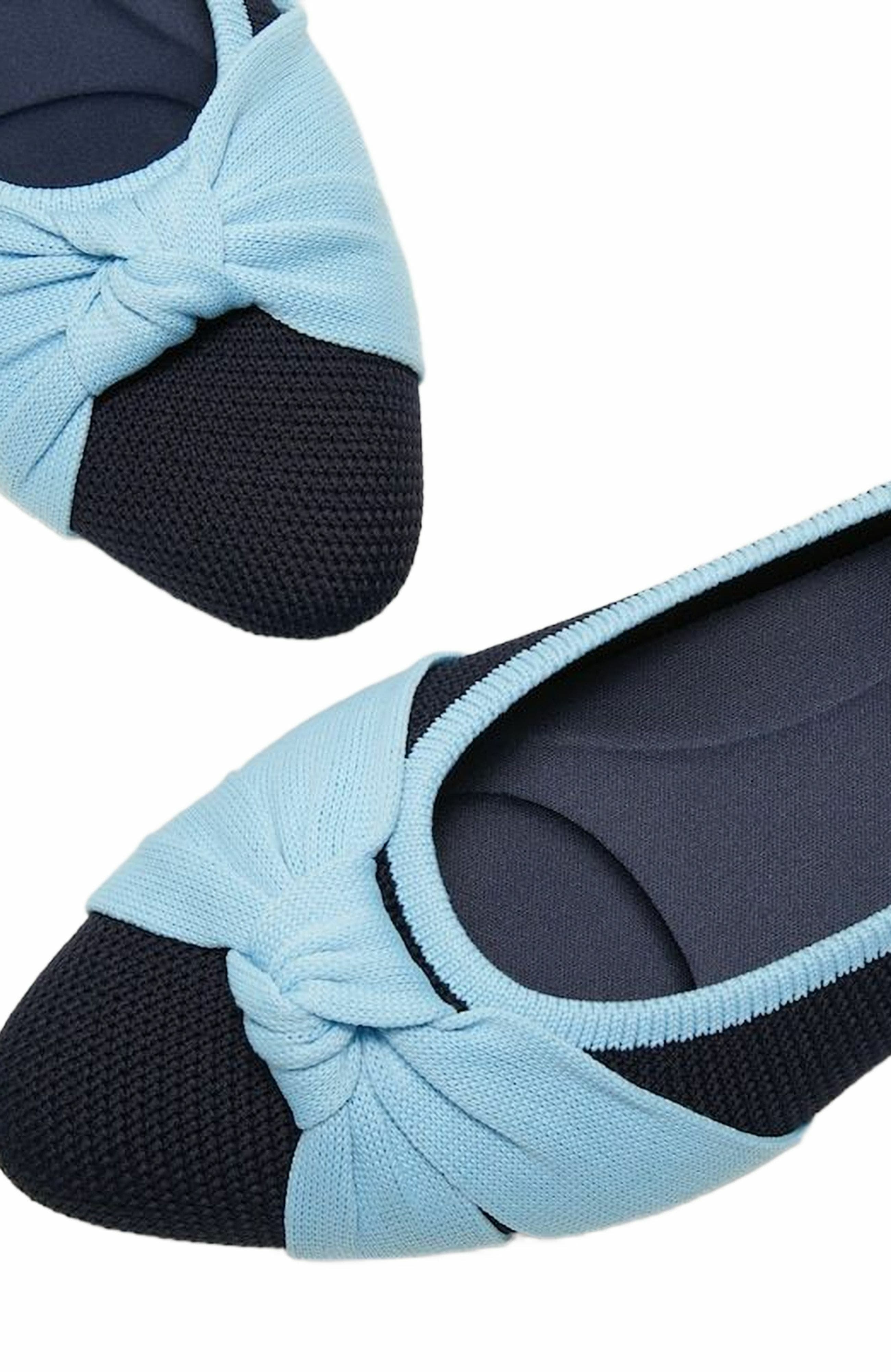 VIVAIA Almond-Toe Knotted Flats, Alternate, color, Navy Ice Blue
