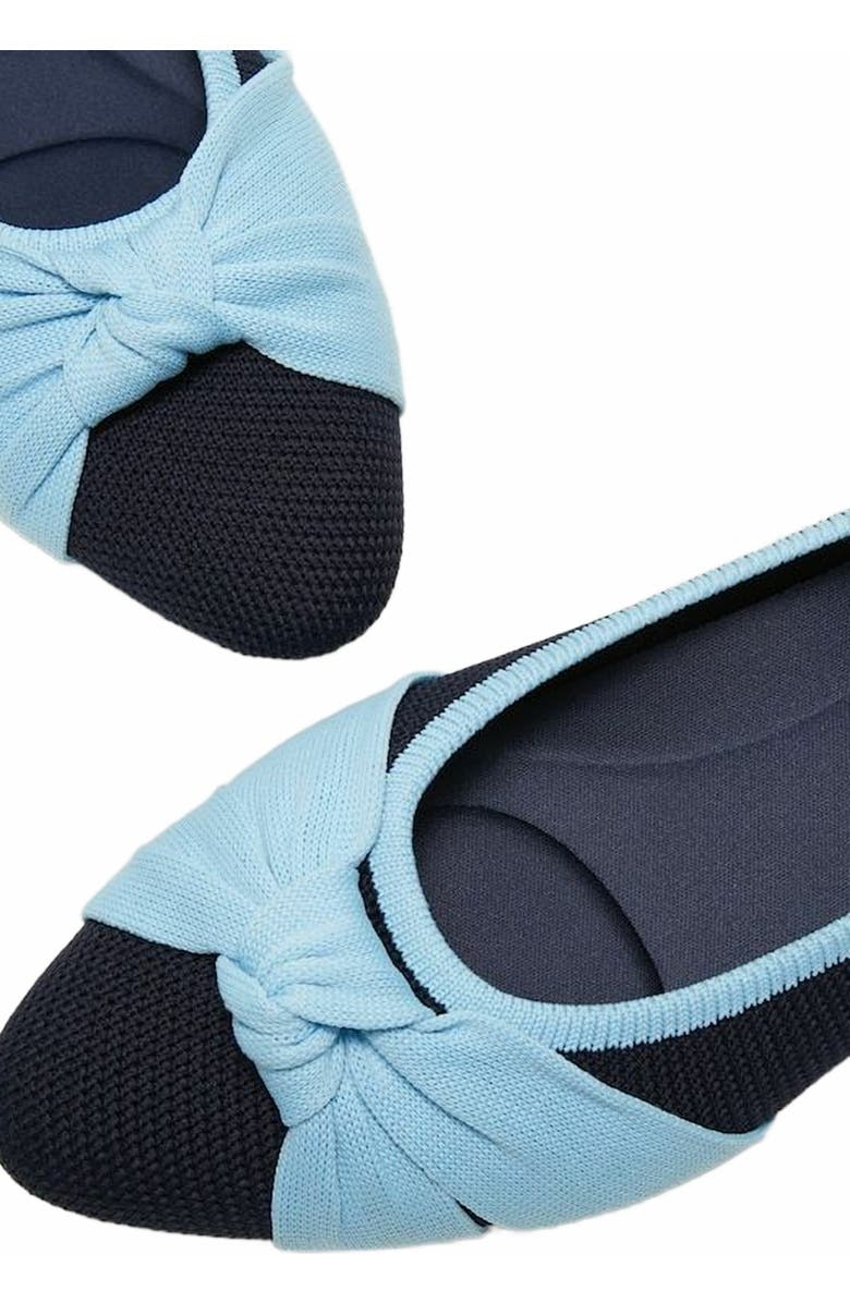 VIVAIA Almond-Toe Knotted Flats, Alternate, color, Navy Ice Blue