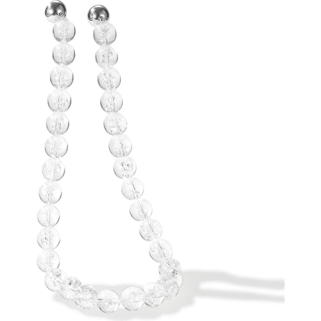 Classicharms Frostnova Azeztulite Clear Phantom Large Crystal Sphere Necklace-14mm In White