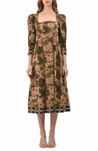 Celina Moon Mirellie Floral Midi Dress