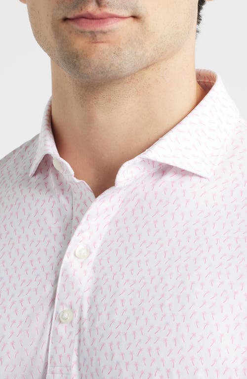 Johnnie-o Marina Palm Tree Print Performance Jersey Polo In Multi