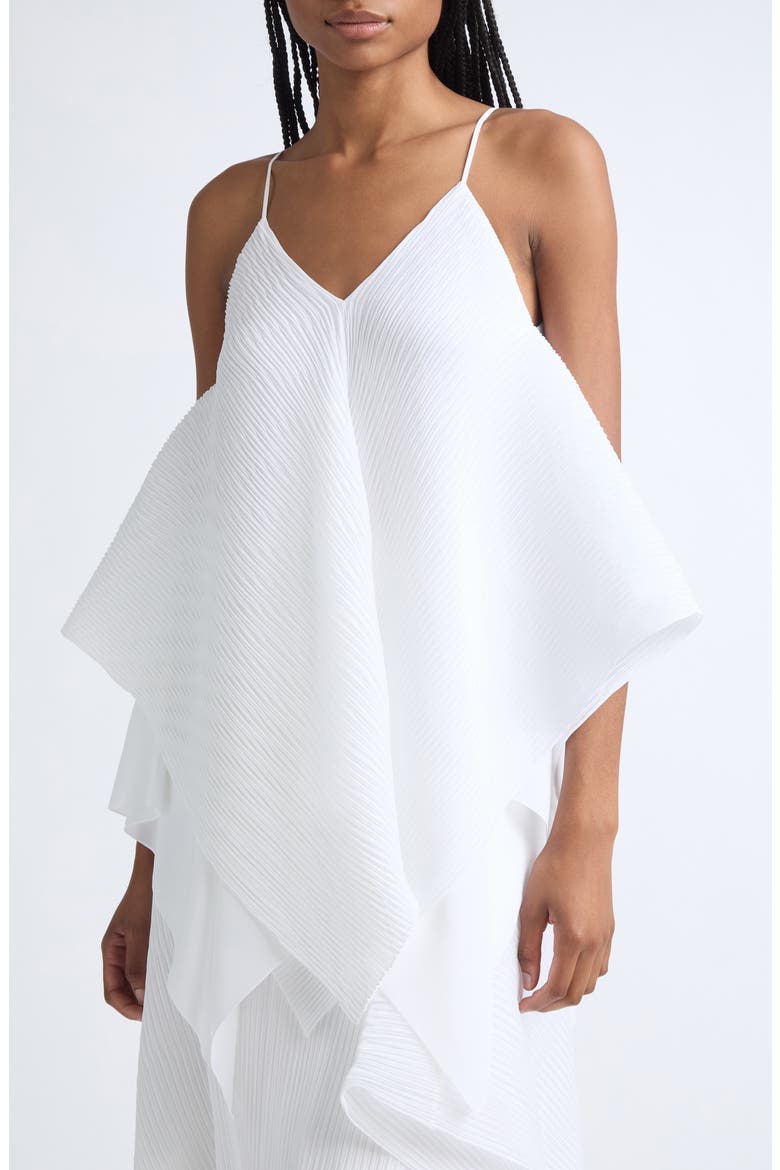 Pleated Handkerchief Hem Camisole, Alternate, color, WHITE