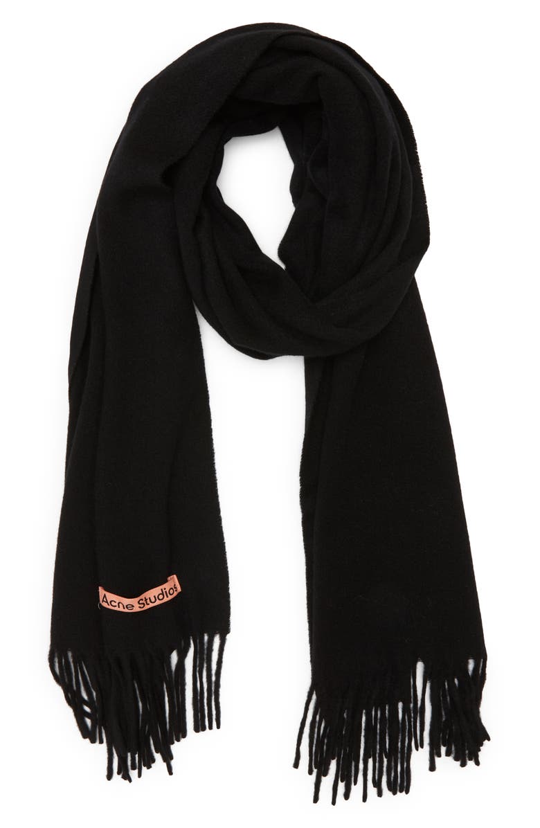 Acne Studios Cashmere Fringe Scarf, Main, color,