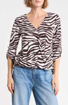 Floral Surplice High Low Top