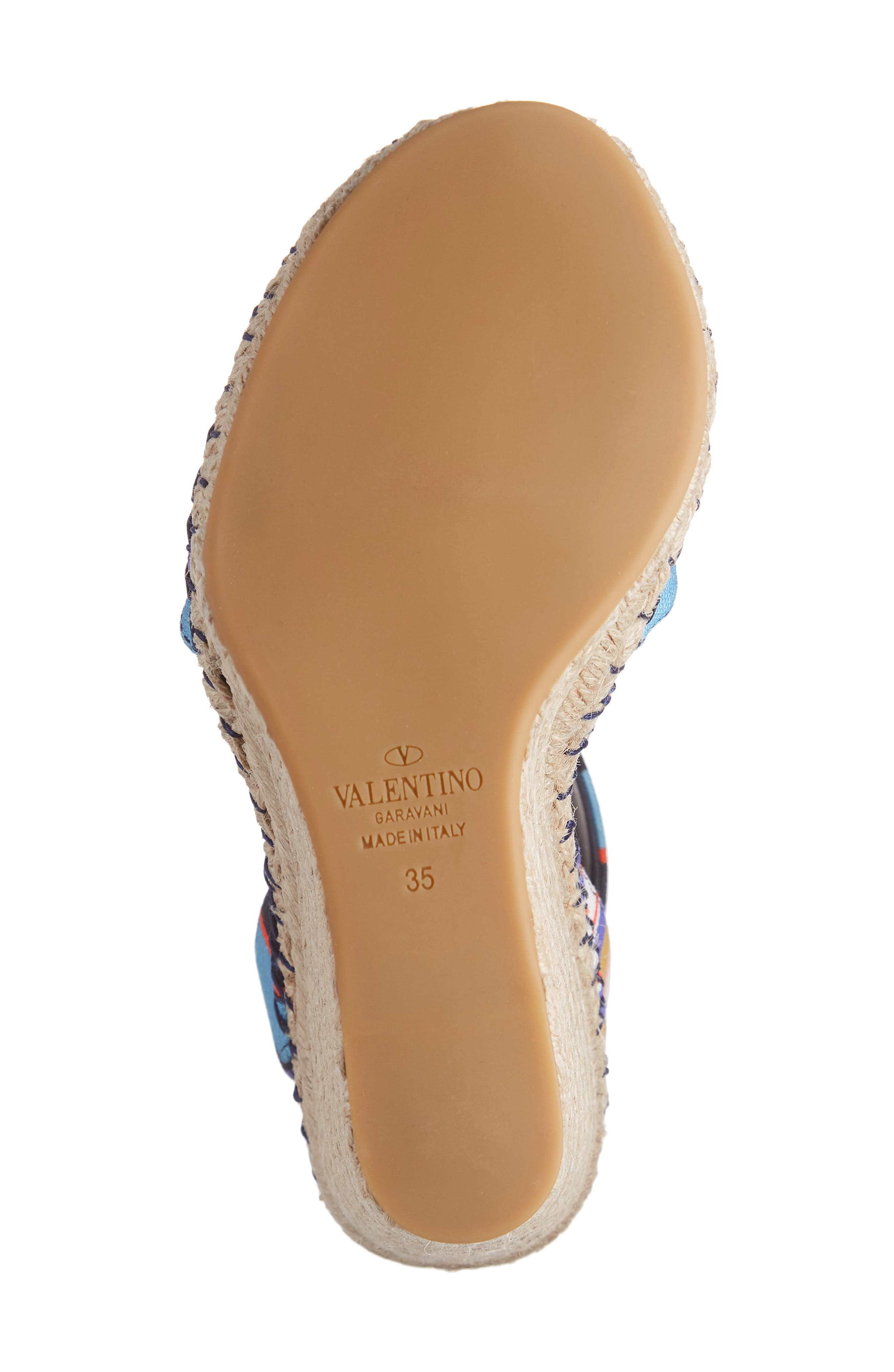 Valentino Garavani VLOGO Pop Baiadera Espadrille Platform Wedge Sandal, Alternate, color, 