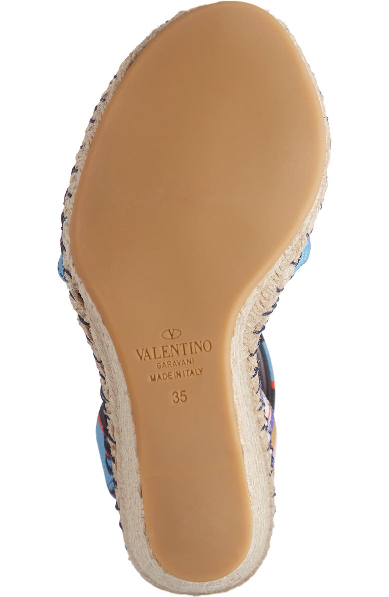 Valentino Garavani VLOGO Pop Baiadera Espadrille Platform Wedge Sandal, Alternate, color,