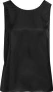 LOULOU DE SAISON Gema Draped Open Back Silk Twill Top