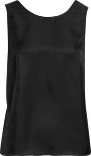 LOULOU DE SAISON Gema Draped Open Back Silk Twill Top