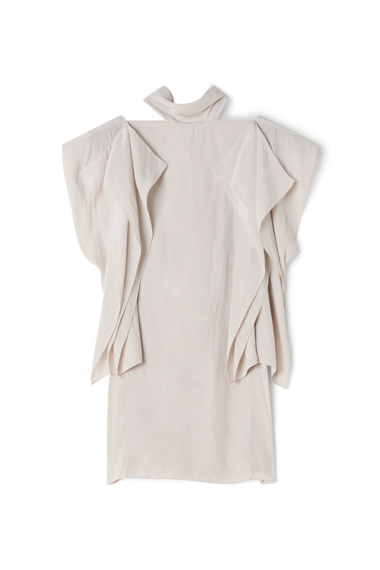White Frilled Top In Charmeuse, Alternate, color, White
