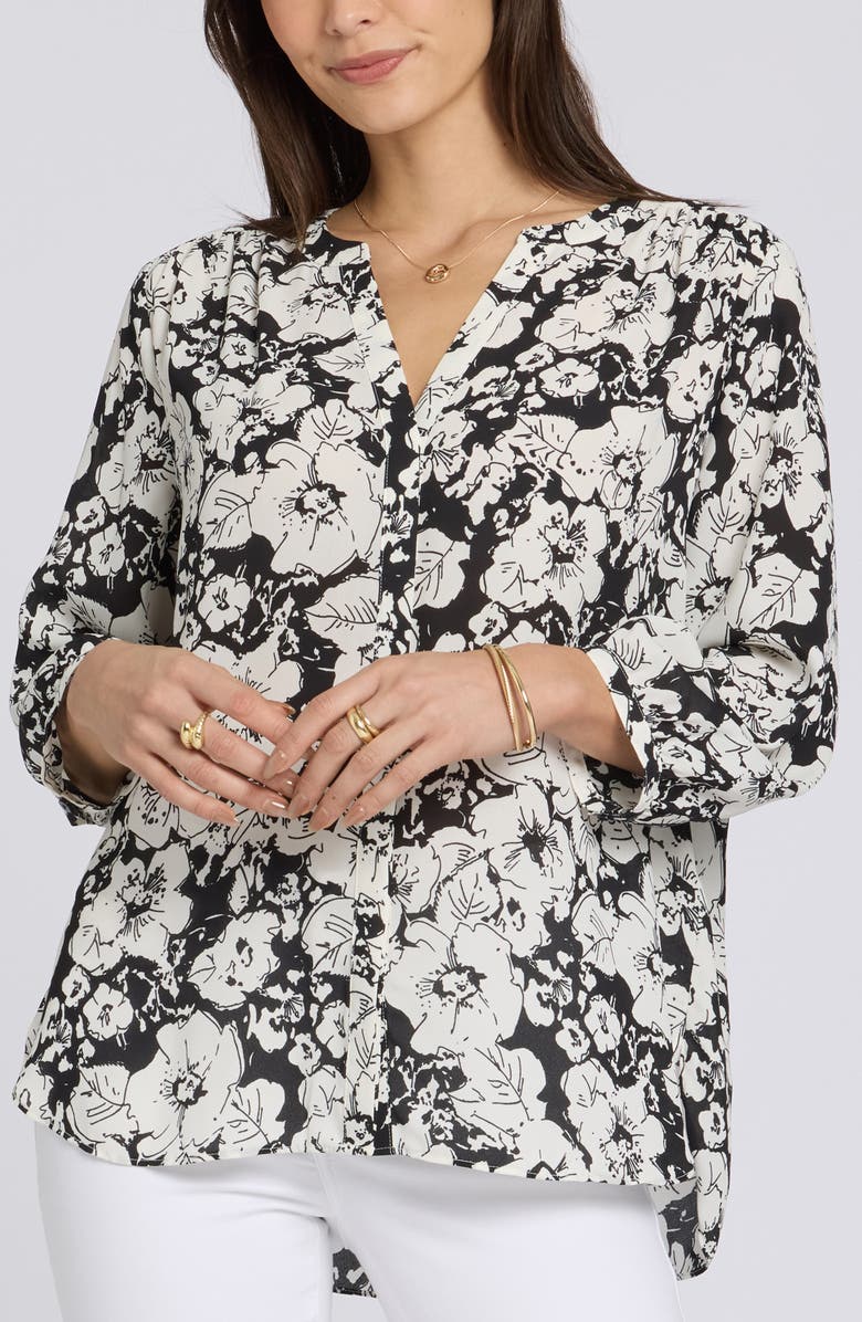 NYDJ Pintuck Top, Main, color, Poignant Poppys