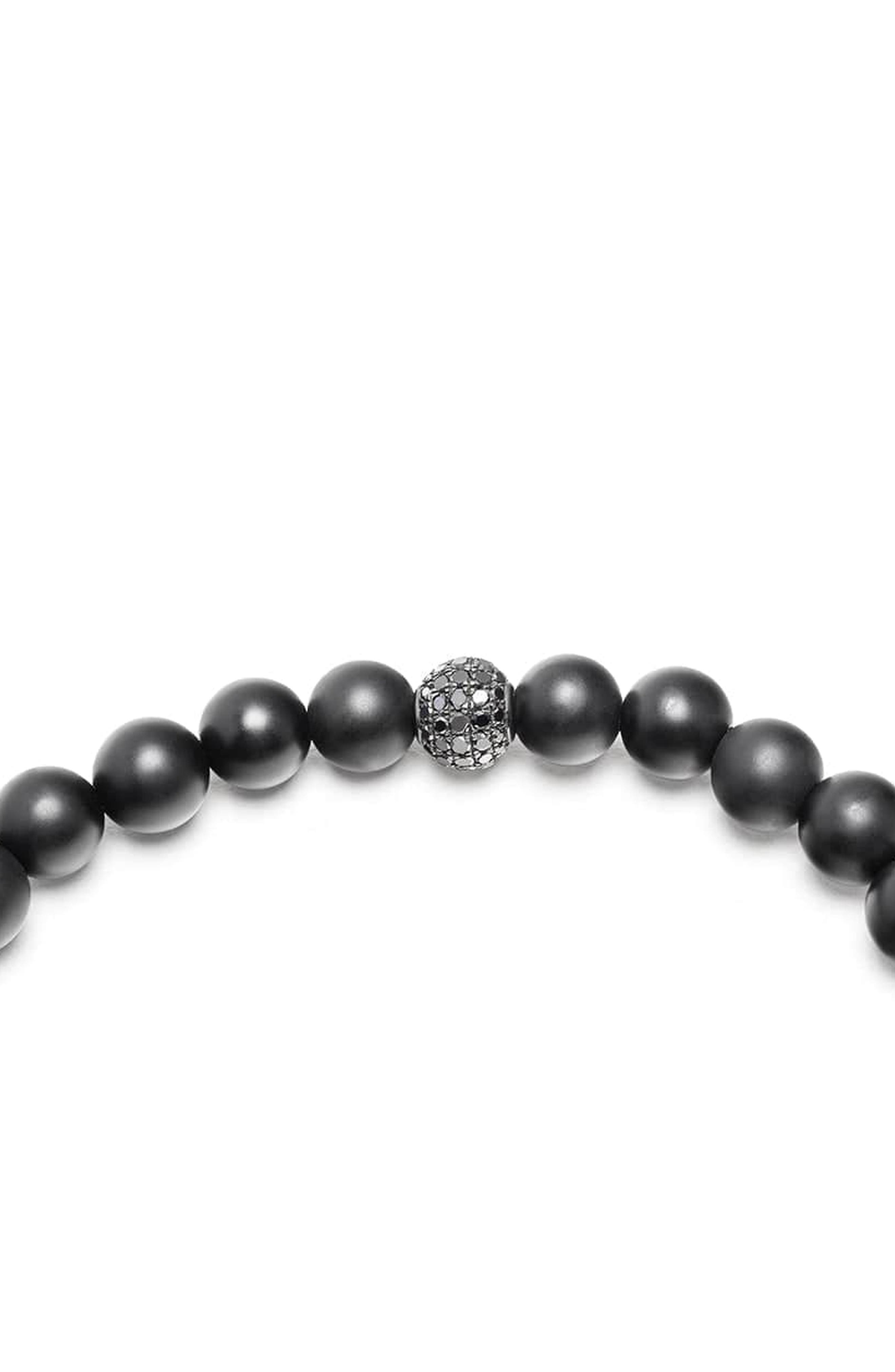 Nialaya Black Diamond Wristband With Onyx (Men) | Nordstrom