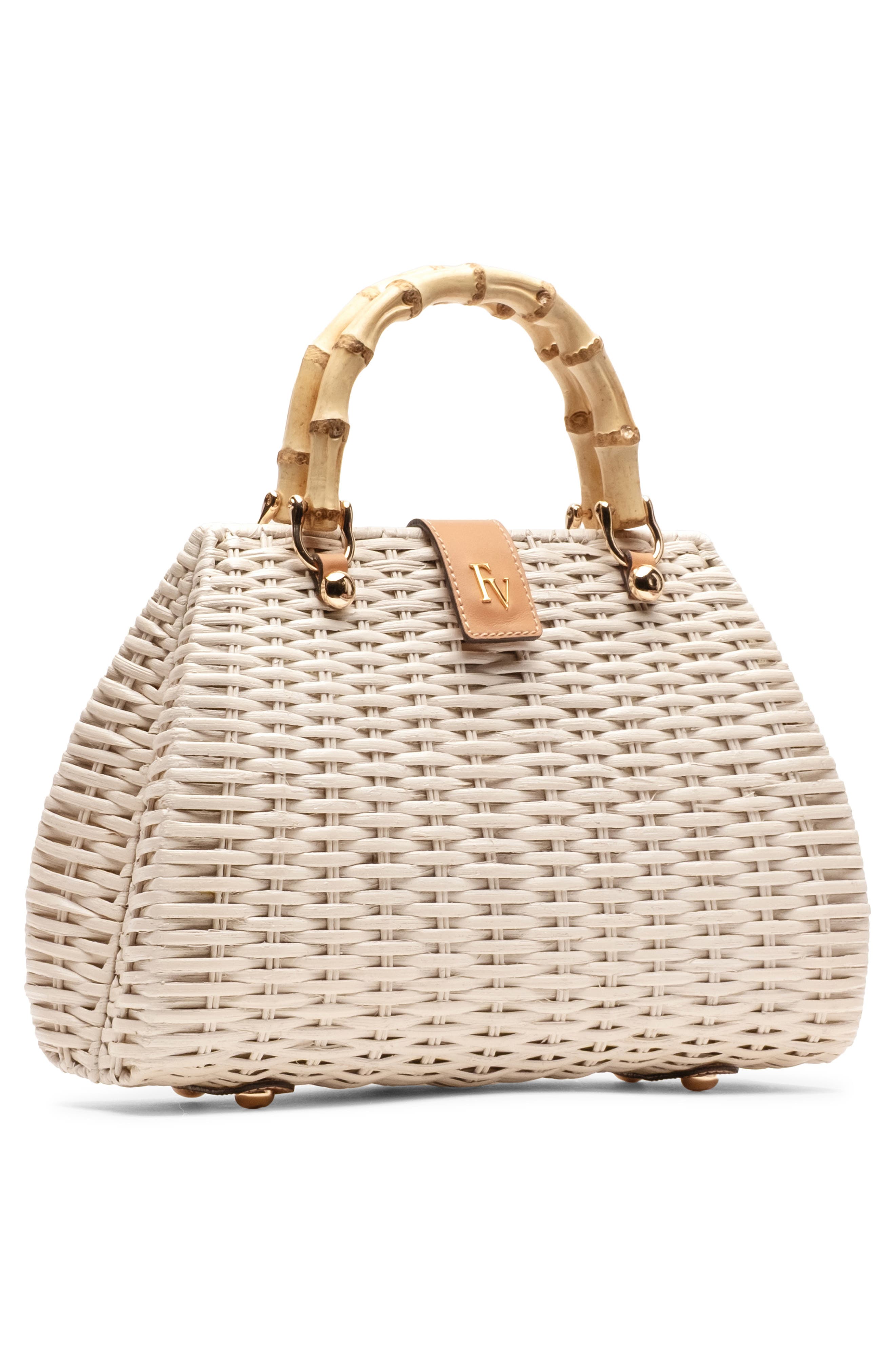 Rooster Woven Wicker Top Handle Bag, Alternate, color, OFF WHITE