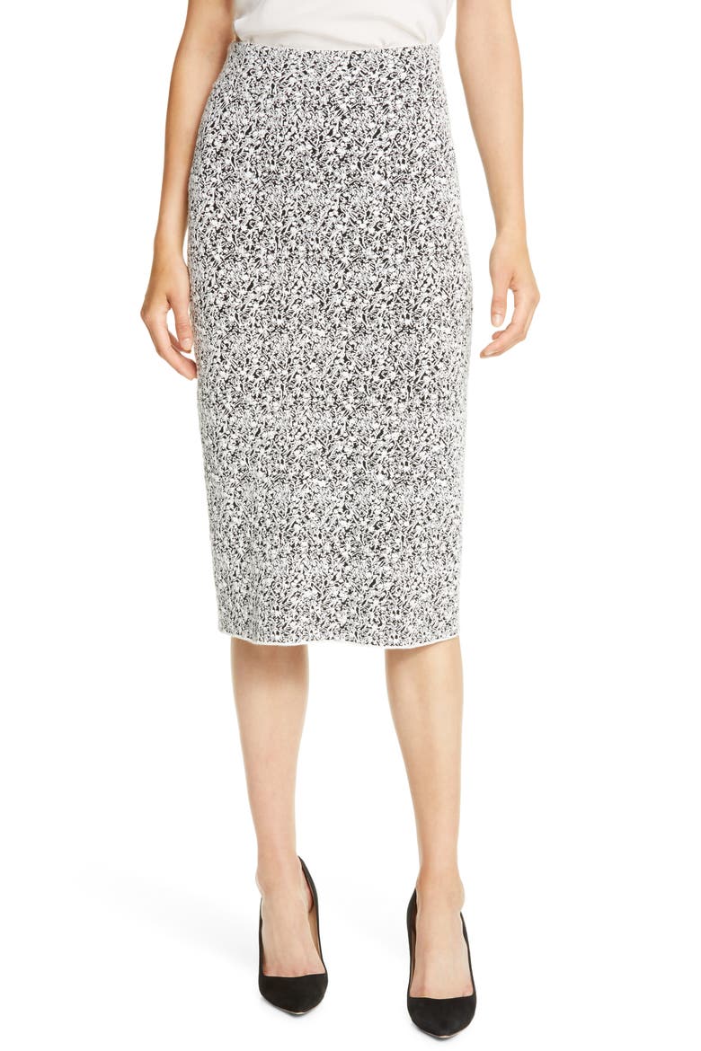 Fucille Knit Midi Pencil Skirt, Main, color, BLACK FANTASY