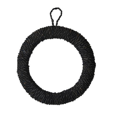 Unique Round Hand-Woven Abaca Rope Trivet with Hanger
